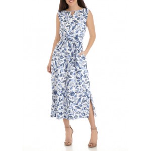 Kim Rogers® Women's Sleeveless Linen Printed Maxi Dress 