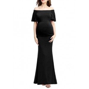 Kimi & Kai Maternity Abigail Off-Shoulder Maxi Dress 