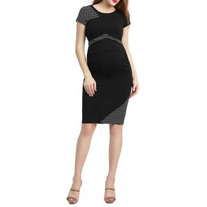 Kimi & Kai Maternity Gabby Colorblock Midi Dress 
