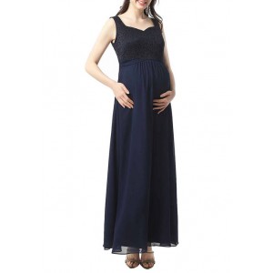 Kimi & Kai Maternity Kyra Lace Accent Maxi Dress 