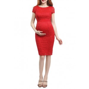 Kimi & Kai Maternity Nancy Lace Midi Dress 