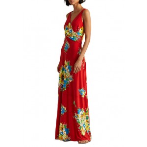 Lauren Ralph Lauren Floral Jersey Sleeveless Maxi Dress 