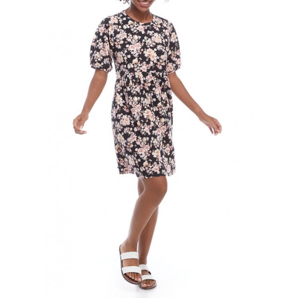 Luxology™ Women's Puff Sleeve Floral Babydoll Dress