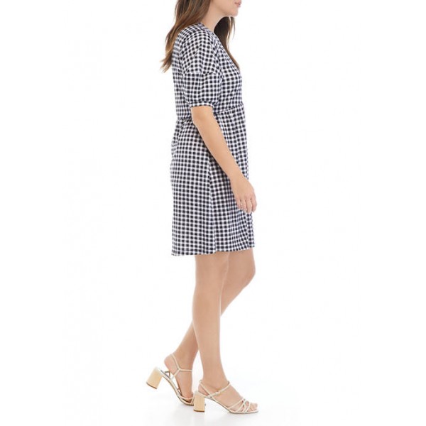 Luxology™ Women's Puff Sleeve Gingham Babydoll Dress