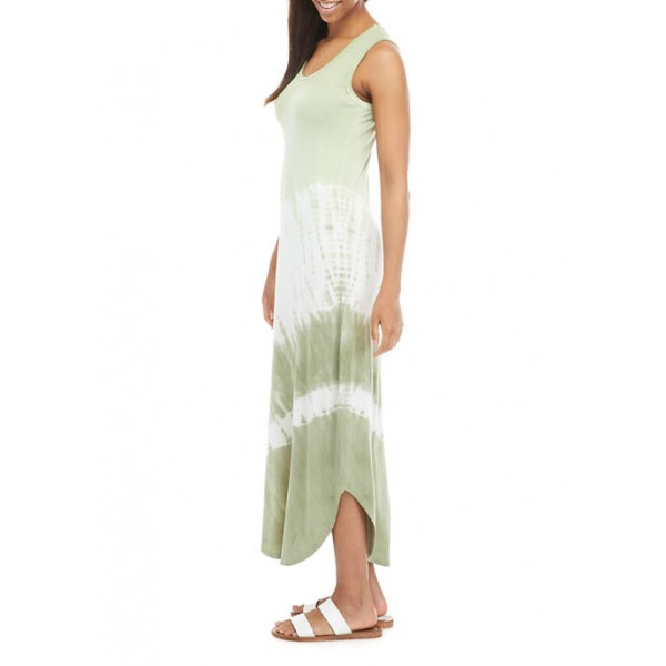 New Directions® Studio Women's Sleeveless Tie Dye Round Hem Maxi Dress
