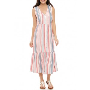 New Directions® Women's Button Tiered Maxi Dress 