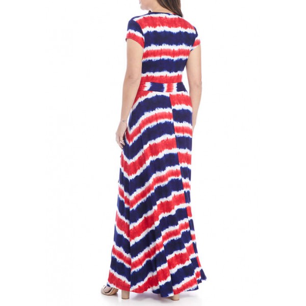 New Directions® Women's Cap Sleeve Maxi Wrap Dress