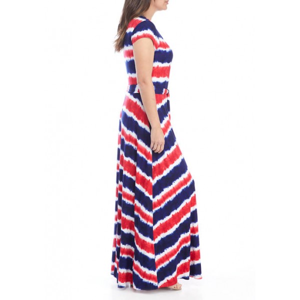 New Directions® Women's Cap Sleeve Maxi Wrap Dress
