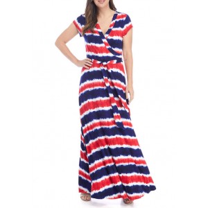 New Directions® Women's Cap Sleeve Maxi Wrap Dress 