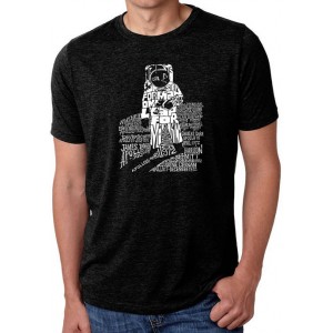 LA Pop Art Premium Blend Word Art Astronaut Graphic T-Shirt 