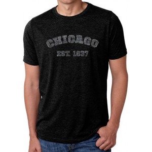 LA Pop Art Premium Blend Word Art Graphic T-Shirt - Chicago 1837 