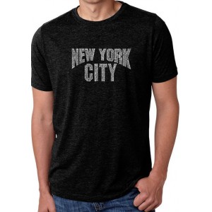 LA Pop Art Premium Blend Word Art Graphic T-Shirt - NYC Neighborhoods 