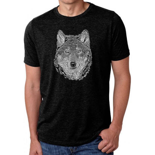 LA Pop Art Premium Blend Word Art T-Shirt - Wolf