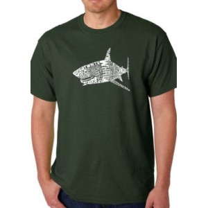 LA Pop Art Word Art Graphic T-Shirt - Species of Shark 