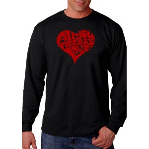 LA Pop Art Word Art Long Sleeve Graphic T-Shirt - All You Need is Love 