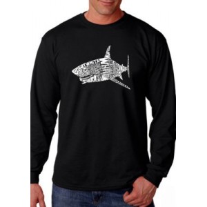 LA Pop Art Word Art Long Sleeve T Shirt - Species of Shark 