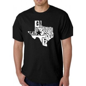 LA Pop Art Word Art T Shirt - Everything is Bigger in Texas 