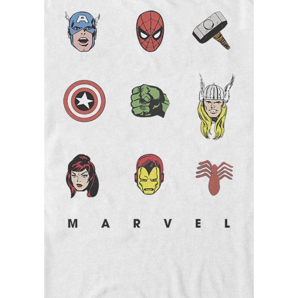 Retro Avengers Iconic Symbols Short Sleeve T-Shirt