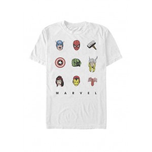 Retro Avengers Iconic Symbols Short Sleeve T-Shirt 
