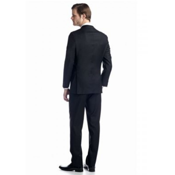 Austin Reed Black Solid Basic Suit