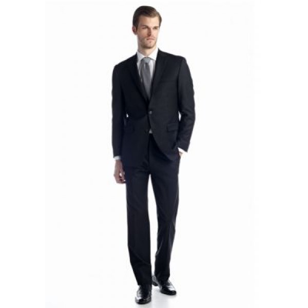 Austin Reed Black Solid Basic Suit