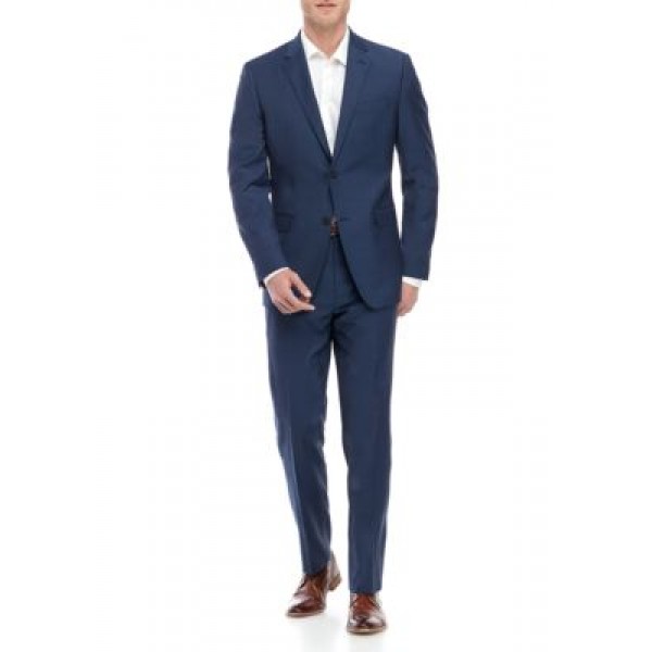 Austin Reed Blue Solid Suit
