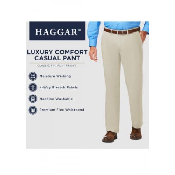 Haggar® Luxury Comfort Chino Classic Fit Flat Front Casual Pants