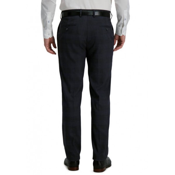 Haggar® Men's Signature Plaid Tailored Fit Flat Front Premium Flex Waistband Suit Separates Pants