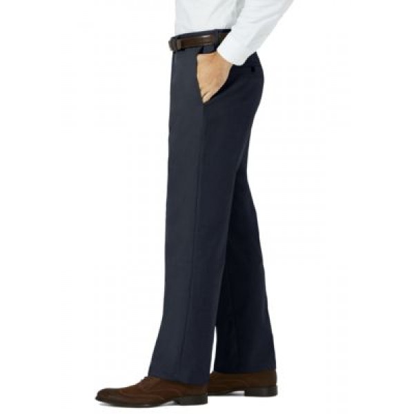 Haggar® Sharkskin Classic Fit Flat Front Expandable Waist Dress Pants