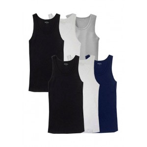 Galaxy by Harvic Men's 6-Pack Classic Stretch Tank Tops