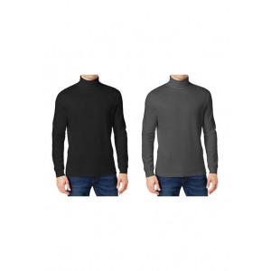 Galaxy by Harvic Men's Long Sleeve Turtle Neck T-Shirt-2 Pack 