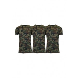 Galaxy by Harvic Men's Short Sleeve Crew Neck Camo Printed Tee- 3 Pack 