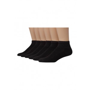 Hanes® 6 Pack Black Ankle Socks 