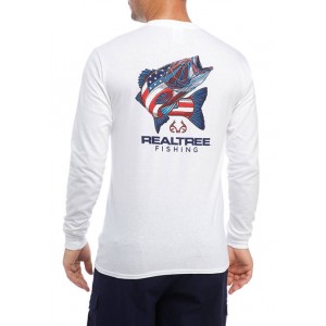 Ocean & Coast® Realtree Long Sleeve Americana Fish Graphic T-Shirt 
