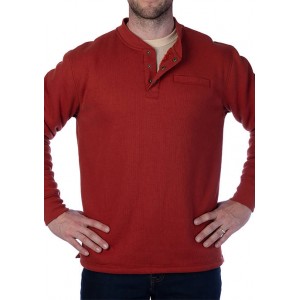 Smith's Workwear Men's Sherpa Bonded Thermal Knit Henley Pullover 