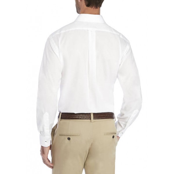 IZOD Regular Fit Long Lasting White All Over Stretch Dress Shirt