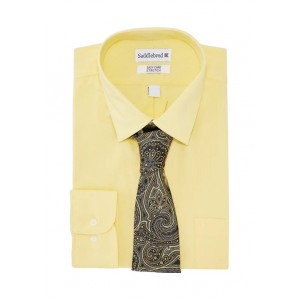 Saddlebred® Stretch Point Collar Dress Shirt with Tie