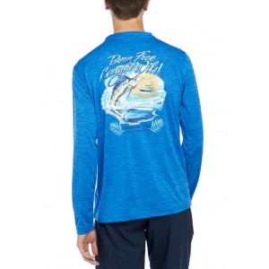 Caribbean Joe Men's Long Sleeve Fish Graphic T-Shirt 