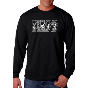 KISS Word Art Long Sleeve Graphic T-Shirt - KISS 