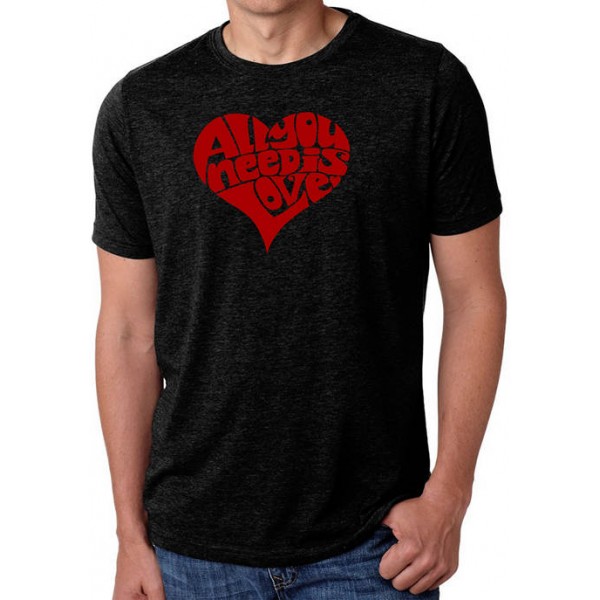 LA Pop Art Premium Blend Word Art Graphic T-Shirt - All You Need is Love