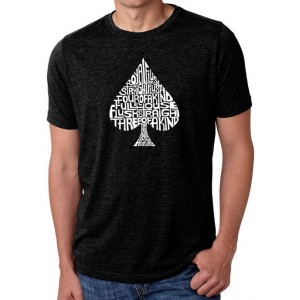 LA Pop Art Premium Blend Word Art Graphic T-Shirt - Order of Winning Poker Hands 