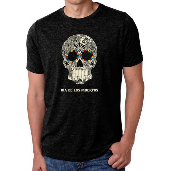 LA Pop Art Premium Blend Word Art T-Shirt - Dia De Los Muertos