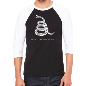 LA Pop Art Raglan Baseball Word Art Graphic T-Shirt - Don't Tread On Me 