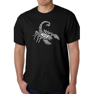 LA Pop Art Word Art Graphic T-Shirt - Types of Scorpions 