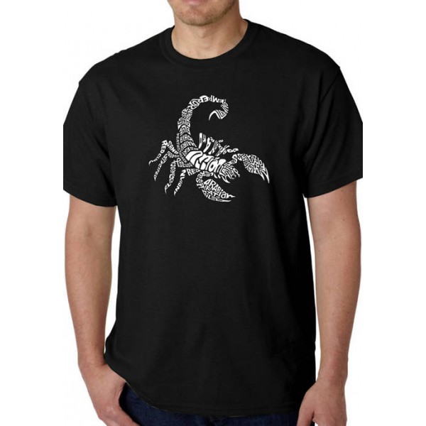 LA Pop Art Word Art Graphic T-Shirt - Types of Scorpions
