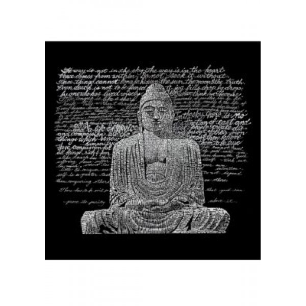 LA Pop Art Word Art Long Sleeve Graphic T-Shirt - Zen Buddha