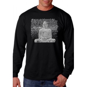 LA Pop Art Word Art Long Sleeve Graphic T-Shirt - Zen Buddha 