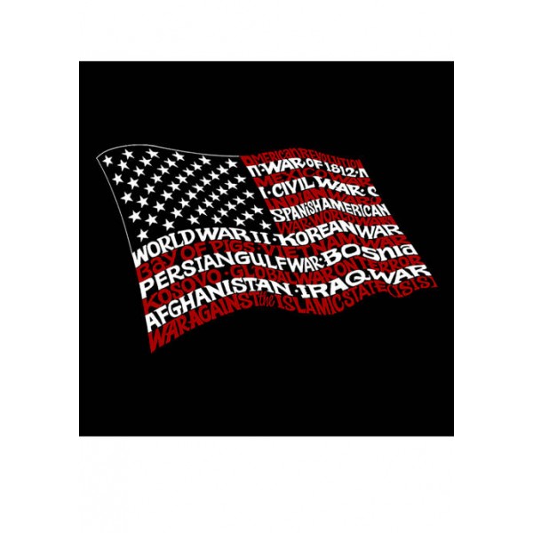 LA Pop Art Word Art Long Sleeve T-Shirt - American Wars Tribute Flag