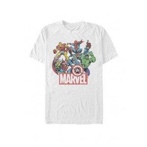 Marvel Avengers The Avengers Team Retro Comic Short Sleeve Graphic T-Shirt 