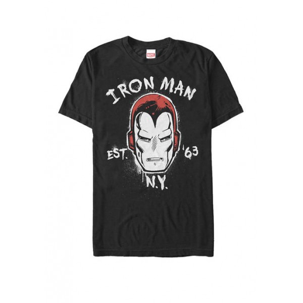 Marvel™ Retro Iron Man Graffiti Portrait Short Sleeve T-Shirt
